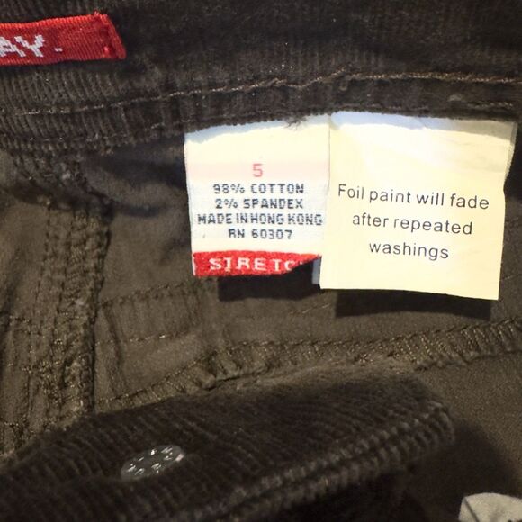 NWT UNION BAY Y2k Women's Size 5 Brown Corduroy Bootcut Pants Low Rise Gold Foil - Picture 3 of 13